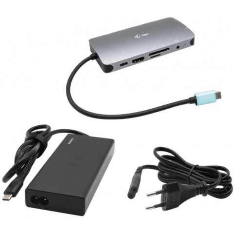 i-tec USB-C Metal Nano Dock HDMI VGA with LAN, Power Delivery 65W + zdroj 77W