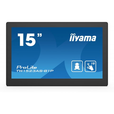 15" iiyama TW1523AS-B1P: IPS, FullHD, capacitive, 10P, 450cd m2, mini HDMI, WiFi, Android 8.1