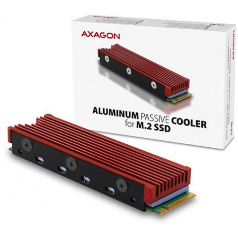 AXAGON CLR-M2, hliníkový pasívní chladič pro M.2 2280 SSD