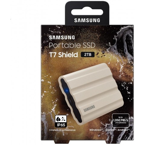Samsung T7 Shield 2TB SSD Externí 2.5" Béžová 3R