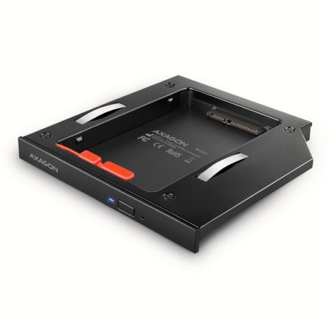 AXAGON RSS-CD12 rámeček pro 2.5" SSD HDD do DVD slotu, 12.7 mm, LED, hliník