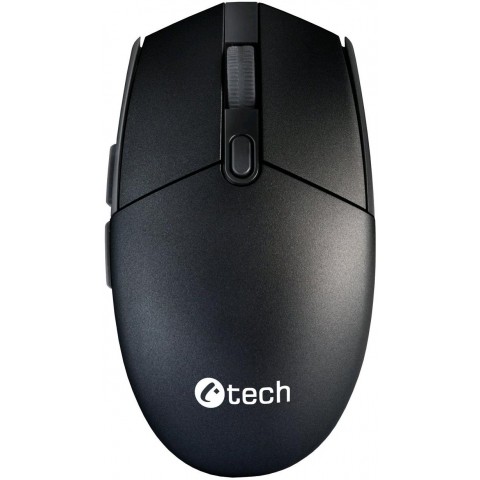 Myš C-TECH WLM-06S, černo-grafitová, bezdrátová, silent mouse, 1600DPI, 6 tlačítek, USB nano receive