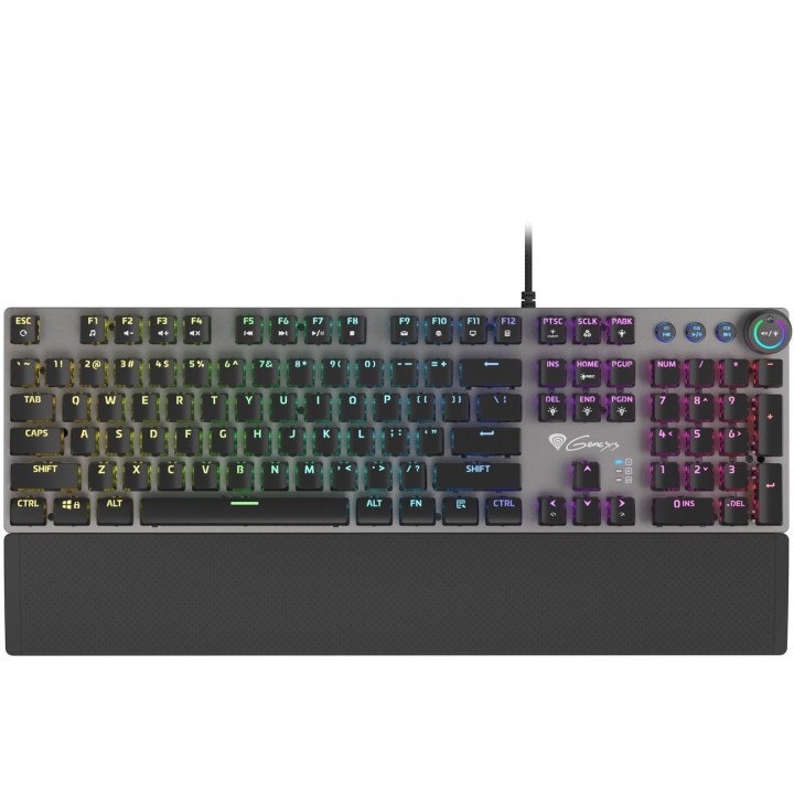 Genesis mechanická klávesnice THOR 401, US layout, RGB podsvícení, software, Kailh Brown