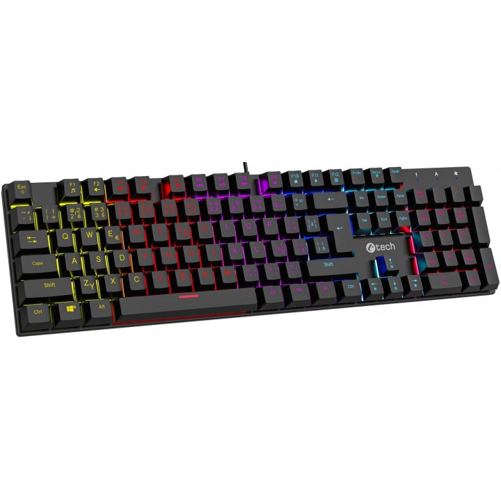 Mechanická herní klávesnice C-TECH Morpheus (GKB-11), casual gaming, CZ SK, červené spínače, RGB pod