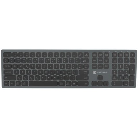 Bezdrátová klávesnice Natec DOLPHIN, BT + 2.4GHZ, X-SCISSORS, tenká, hliník