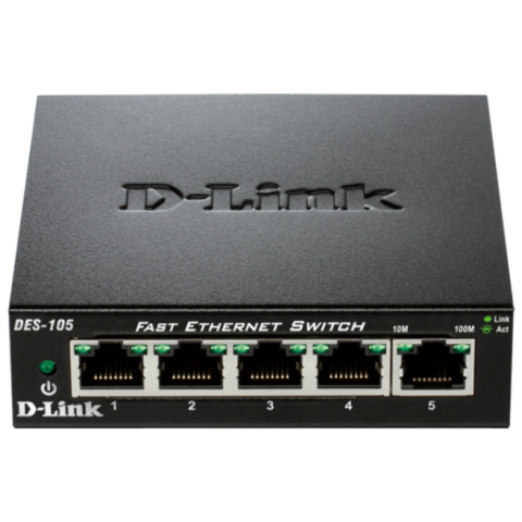 D-Link DES-105 kovový 5-port 10 100 Desktop Switch