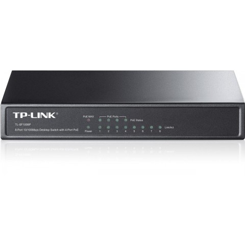 TP-Link TL-SF1008P 8x10 100 (4xPOE) 66W Desktop kovový CCTV Switch