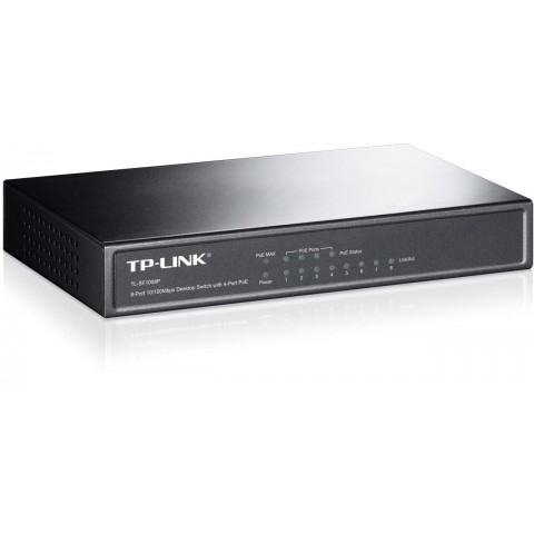 TP-Link TL-SF1008P 8x10 100 (4xPOE) 66W Desktop kovový CCTV Switch