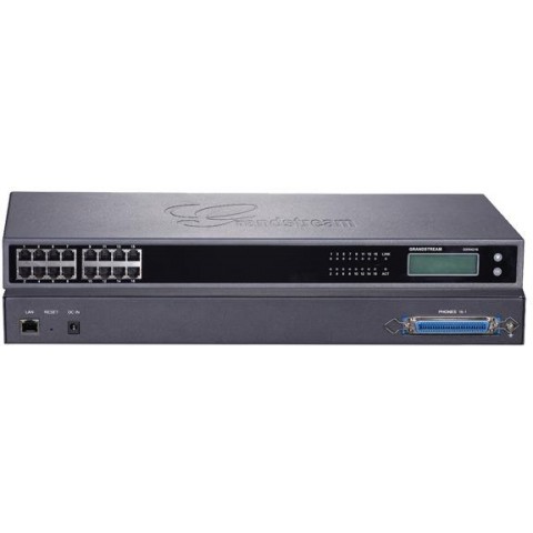 Grandstream GXW4216, VoIP, SIP, 16x FXS, 1x Gbit LAN, grafický displej, RJ21, rack