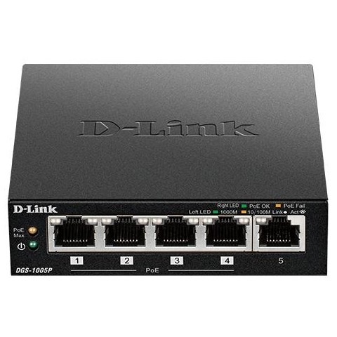 D-Link DGS-1005P 5x10 100 1000 PoE+Switch