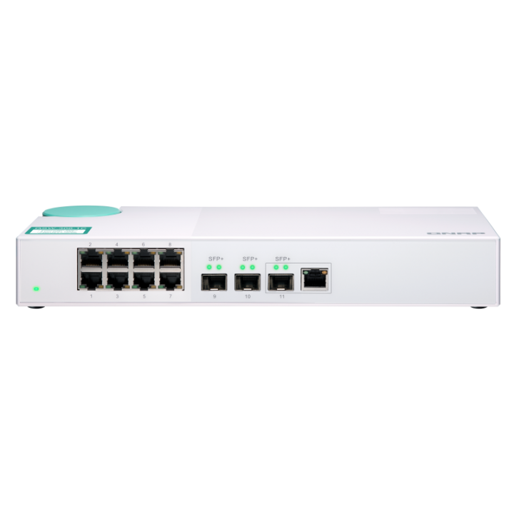 QNAP switch QSW-308-1C (8x Gigabit port + 3x 10G SFP+ port + 1x 10G RJ-45 kombo port)