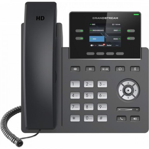 Grandstream GRP2612W SIP telefon, 2.4" TFT bar. displej, 2 SIP účty, 4 prog. tl., 2x10 100Mb, WiFi