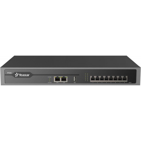 Yeastar P550 IP PBX, až 8 portů, 50 uživ., 25 souběžných hovorů, rack, integr. Call Centrum a panel
