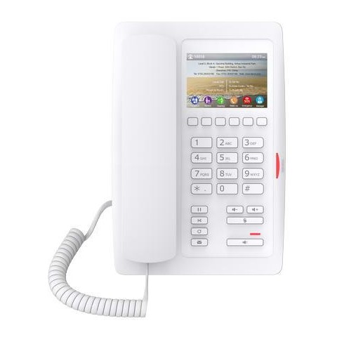 Fanvil H5 hotelový IP bílý telefon, 2SIP, 3,5" bar. displ., 6 progr. tl., USB, PoE