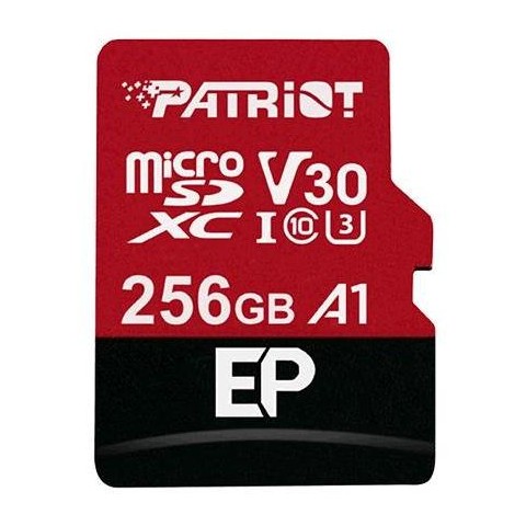 256GB microSDXC Patriot V30 A1, class 10 U3 100 80MB s + adapter