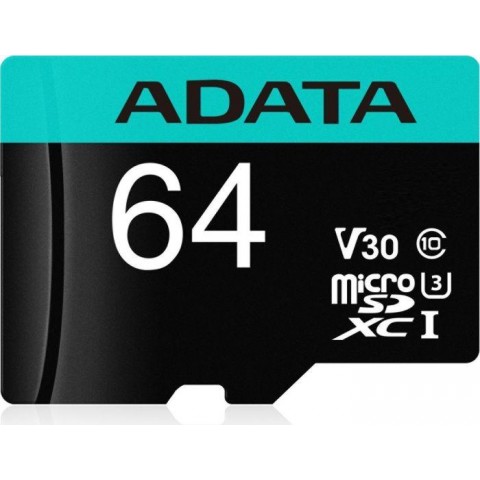 ADATA V30S micro SDXC 64GB 95MBps UHS-I U3   Class 10 + Adaptér