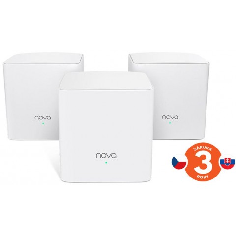 Tenda Nova MW5s (3-pack) WiFi AC1200 Mesh system Dual Band, 2x GLAN GWAN,ostatní LAN,SMART CZ app.