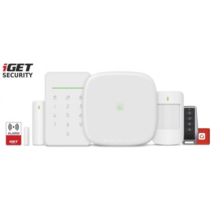 iGET SECURITY M5-4G Premium - Inteligentní 4G WiFi LAN alarm, ovládání kamer a zásuvek, Android, iOS