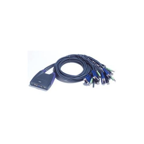 Aten 4-port KVM USB mini, audio, 1.8m kabely