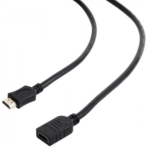 Kabel CABLEXPERT HDMI-HDMI 3m, 1.4, M F stíněný, zlacené kontakty, prodlužovací, černý