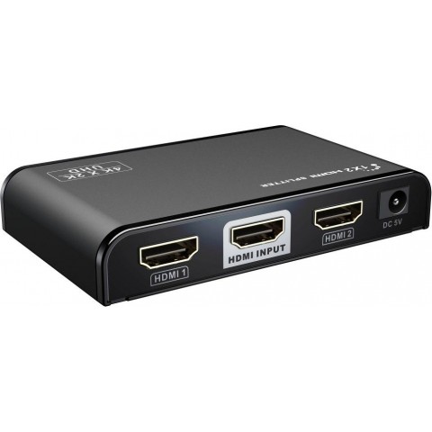 PremiumCord HDMI 2.0 splitter 1-2 porty, 4K x 2K 60Hz, FULL HD, 3D, černý