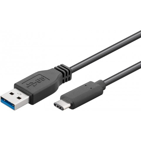 PremiumCord USB-C male - USB 3.0 A Male, černý,15cm