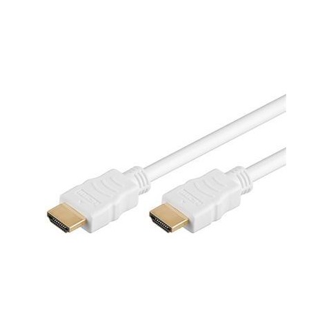 PremiumCord HDMI High Speed + Ethernet kabel,bílý, zlacené konektory, 2m