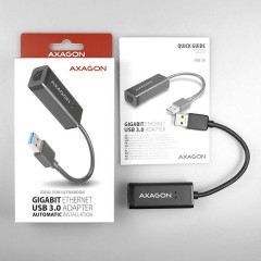 AXAGON ADE-SR, USB3.0 Type-A - externí Gigabit Ethernet adaptér, auto install