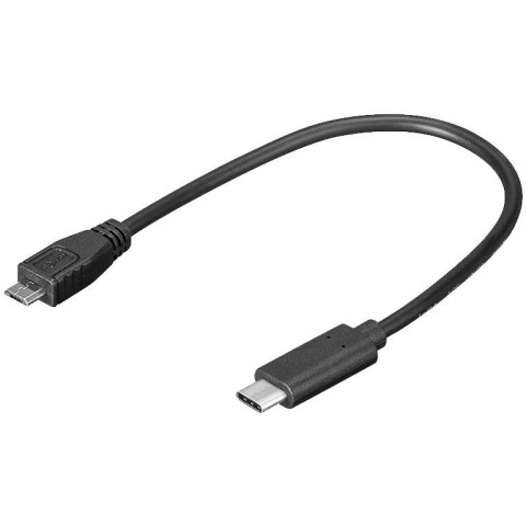 PremiumCord adaptér USB-C - microUSB 2.0, 0,2m