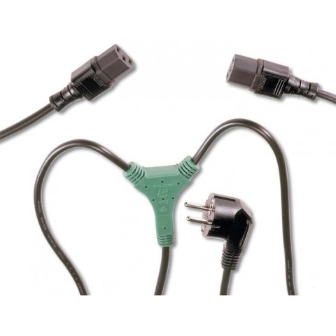 PremiumCord Kabel síťový 230V, Y-kabel přívodní M-2x F