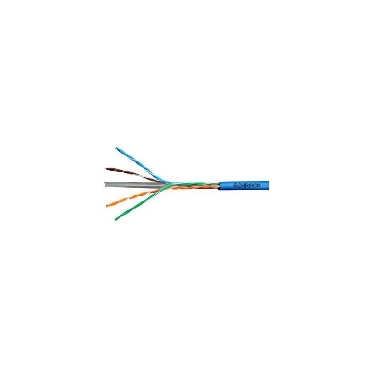 Kabel U UTP Cat.6 4x2xAWG24 300 MHz, PVC modrý, Eca, 305m