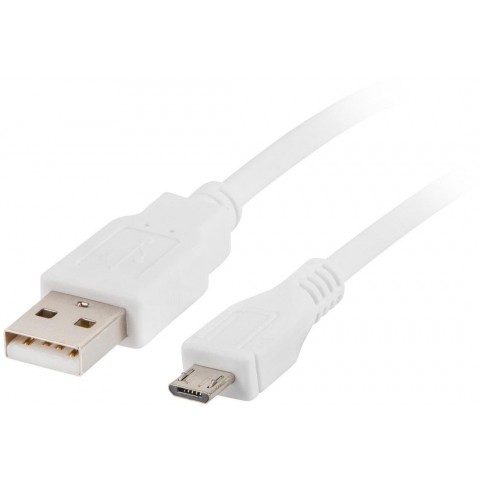 LANBERG Kabel USB 2.0 AM Micro, 1m, bílý
