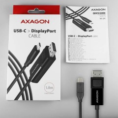 AXAGON RVC-DPC, USB-C - DisplayPort redukce   kabel 1.8m, 4K 60Hz