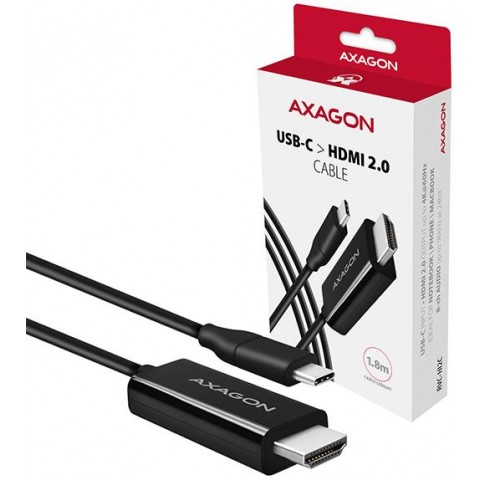 AXAGON RVC-HI2C, USB-C - HDMI 2.0 redukce   kabel 1.8m, 4K 60Hz