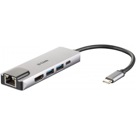 D-Link 5-in-1 USB-C Hub with HDMI Ethernet and Power Delivery
