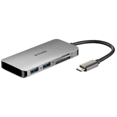 D-Link 6-in-1 USB-C Hub with HDMI Card Reader Power Delivery