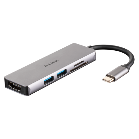 D-Link 5-in-1 USB-C Hub with HDMI and SD microSD Card Reader