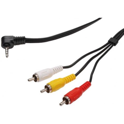 PremiumCord Video + Audio kabel, stereo 3.5mm 4 pinový - 3x CINCH RCA stíněný, M M, 1,5m