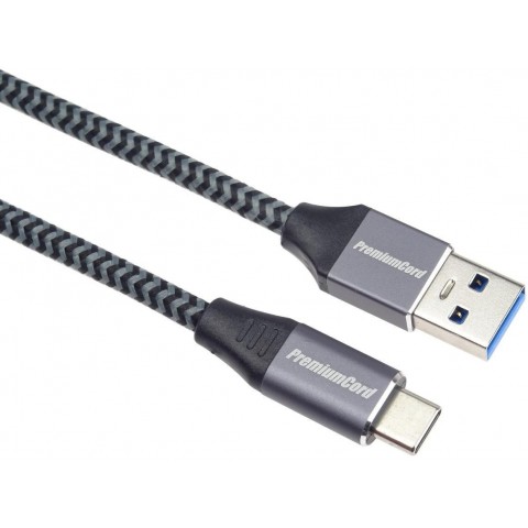 PremiumCord kabel USB-C - USB 3.0 A (USB 3.1 generation 1, 3A, 5Gbit s) 0,5m oplet