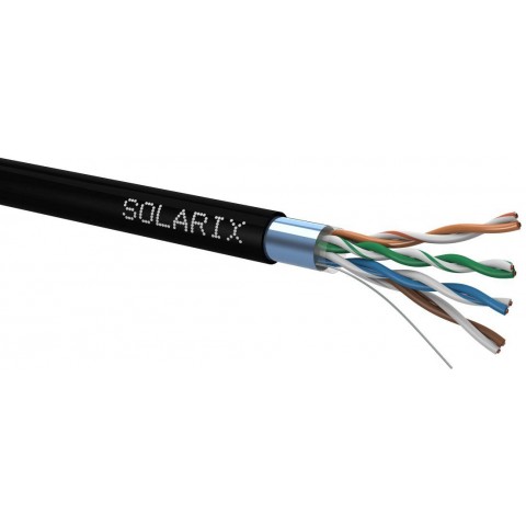 Venkovní inst. kabel Solarix CAT5e FTP PE 100m box