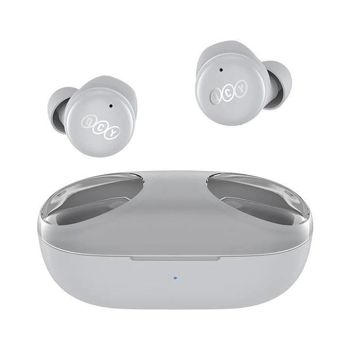 QCY - T17S bezdrátová sluchátka s dobíjecím boxem,Bluetooth 5.2, šedá