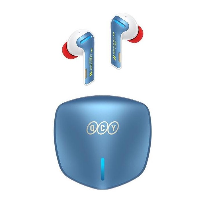 QCY - G1 bezdrátová herní sluchátka s dobíjecím boxem,Bluetooth 5.2, červená