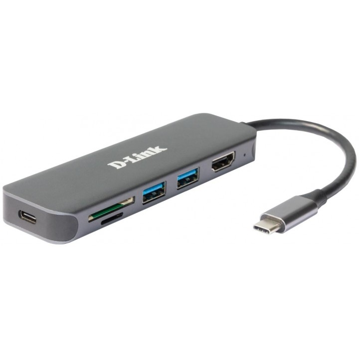 D-Link 6-in-1 USB-C Hub with HDMI Card Reader Power Delivery