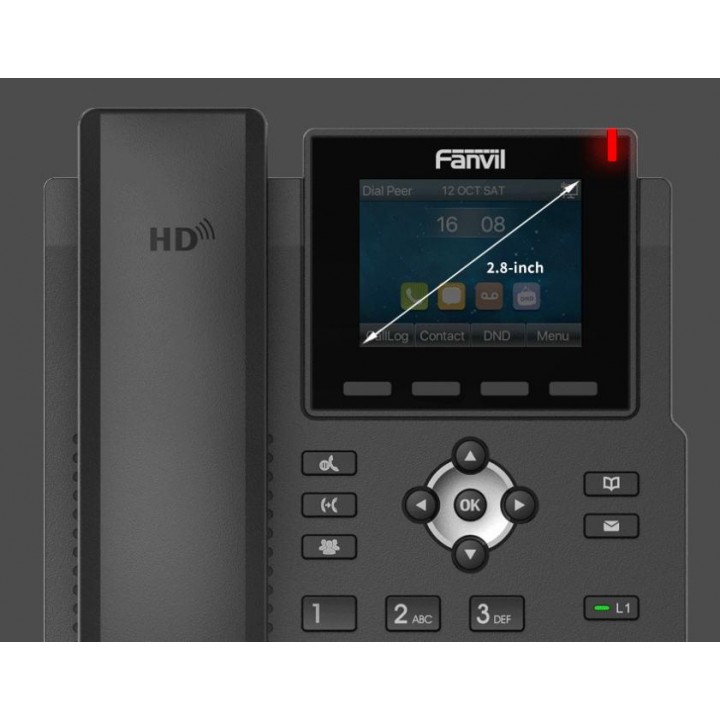 Fanvil X3SG SIP telefon, 2,8"bar.disp., 4SIP, dual Gbit, PoE