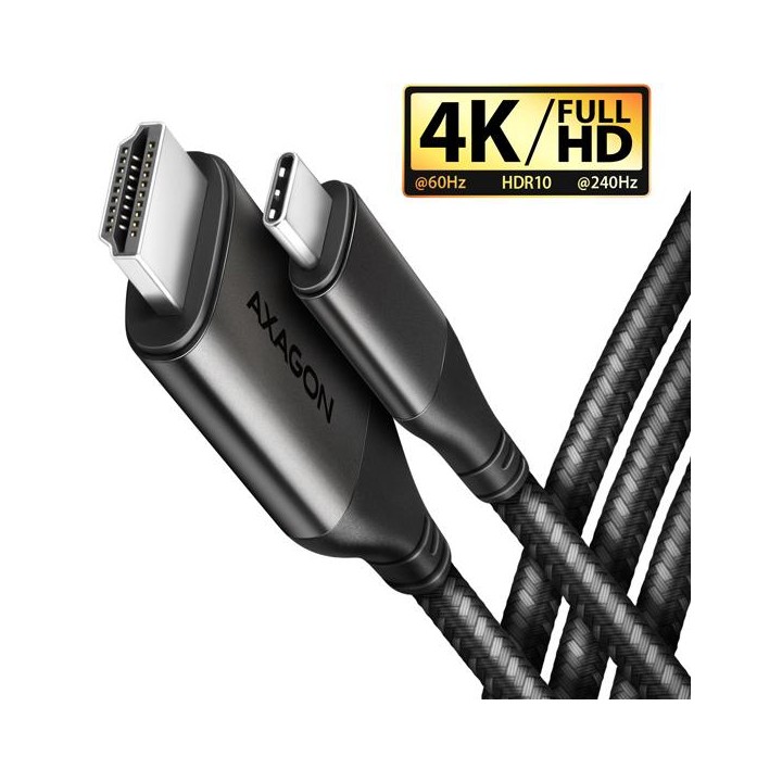 AXAGON RVC-HI2MC, USB-C - HDMI 2.0a redukce   kabel 1.8m, 4K 60Hz HDR10