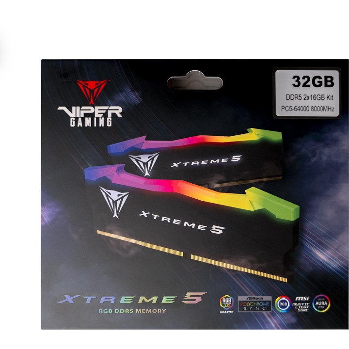 Patriot Viper Xtreme 5 DDR5 32GB 7600MHz CL36 2x16GB RGB Black