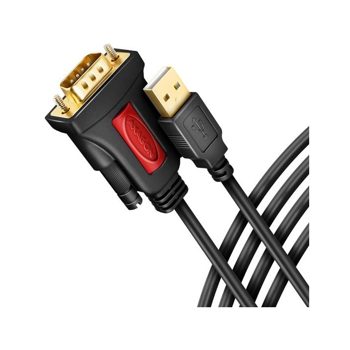 AXAGON ADS-1PSN, USB-A 2.0 - sériový RS-232 DB9-M Prolific adaptér   kabel 1.5m