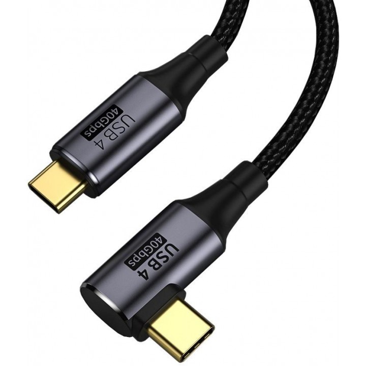 PremiumCord USB4 Gen 3x2 40Gbps 8K@60Hz 240W,Thunderbolt,0,8m zahnutý