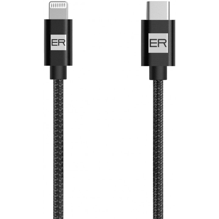 ER POWER kabel USB-C Lightning 120cm černý