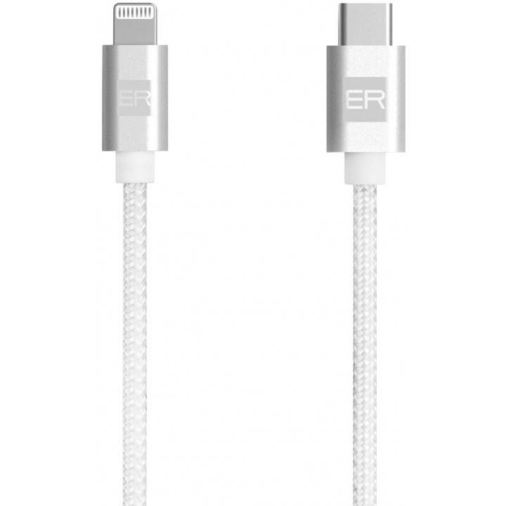 ER POWER kabel USB-C Lightning 120cm bílý